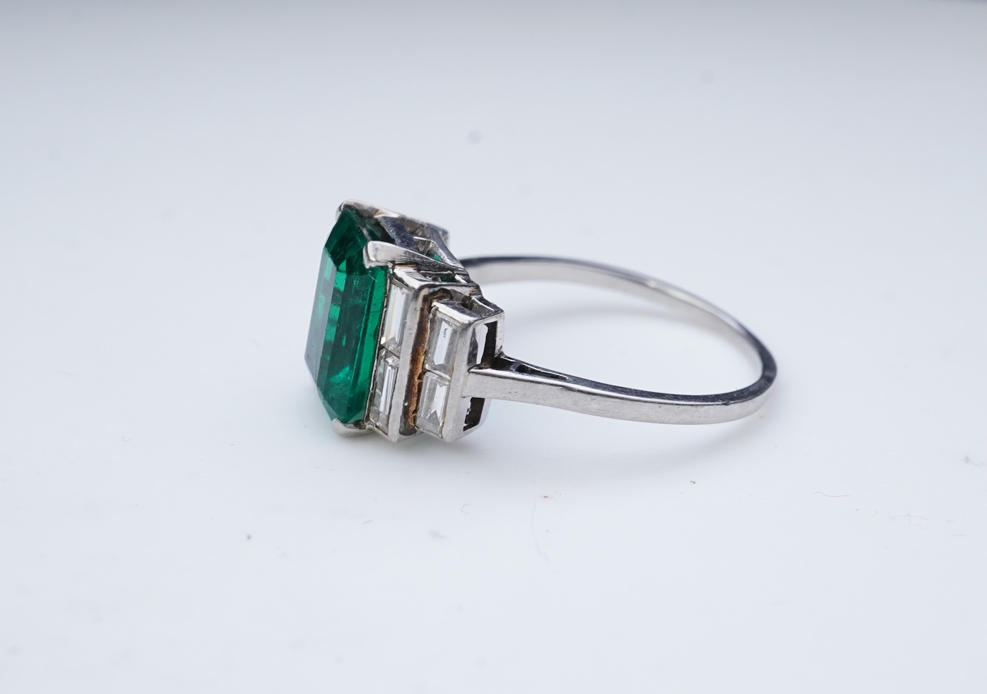 A fine Art Deco emerald and diamond ring, circa 1930